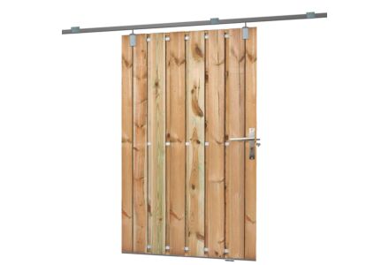 Tuinpoort / Tuindeur met schuifdeursysteem 130x195 cm geïmpregneerd