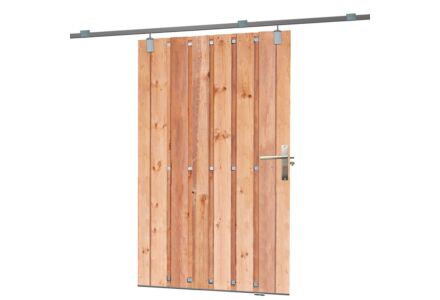 Tuinpoort / Tuindeur met schuifdeursysteem 130x195 cm Red Class Wood