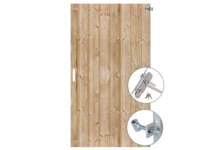 Dichte schuttingdeur Schoorl rabatdelen geimpregneerd 100x200cm en RVS slot