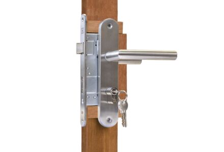 Eindplank hardhout voor tuindeur Solide met metalen frame