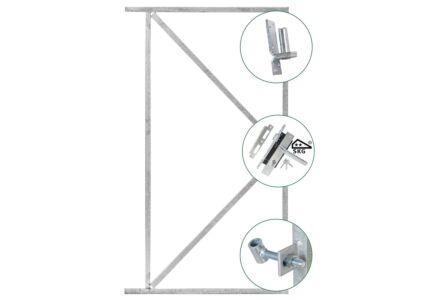 IJzeren deurframe compleet voor zelfbouw schuttingdeur 110cm breed