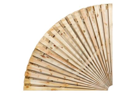 Waaierscherm dubbelzijdig kwartronde cirkel 150cm