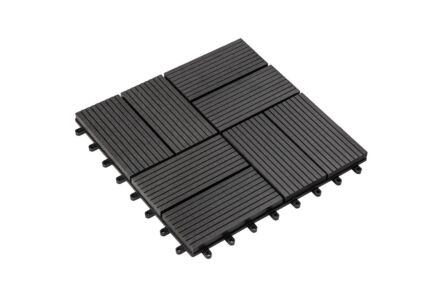 Tuintegel WPC composiet 30x30cm antraciet met kunststof kliksysteem