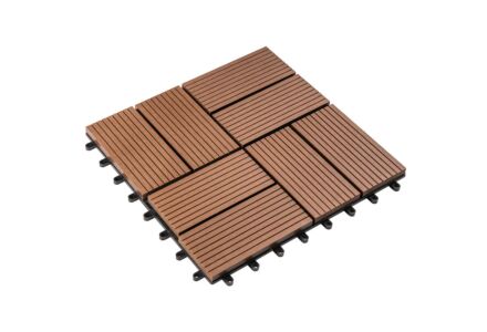 Tuintegel WPC composiet 30x30cm coffee bruin met kunststof kliksysteem