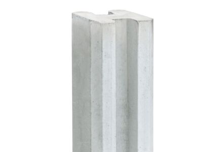 Tussenpaal wit / grijs 10x10x284cm hout-betonsysteem Merwede - voor tuinscherm of motiefplaten