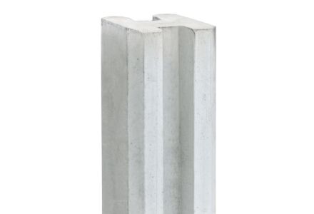 Eindpaal wit / grijs 11.5x11.5x316cm betonsysteem Linde - voor motiefplaten of tuinscherm