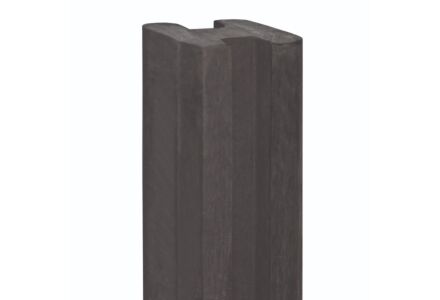Eindpaal antraciet 10x10x284cm hout-betonsysteem Merwede - voor tuinscherm of motiefplaten