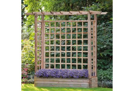 Pergola met bloembak geimpregneerd grenen hout 200x60x240cm