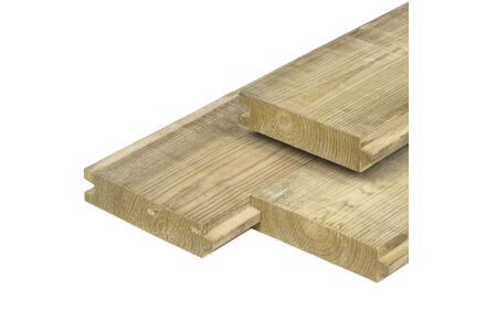 Damwand geimpregneerd grenen hout 4.0x17.0x300 cm