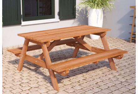 Picknicktafel hardhout mahonie 160x150x75cm