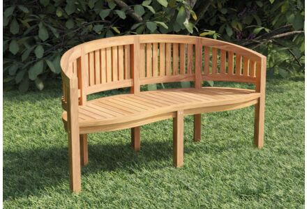 Teak hardhout tuinbank Banana 150x86cm
