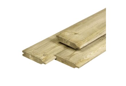 Dubbel rabat grenen hout geimpregneerd 2.8x14cm