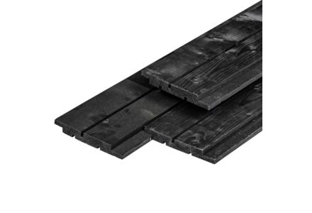 Channel siding zwart gespoten Noord-Europees vuren 1.8x14.5cm