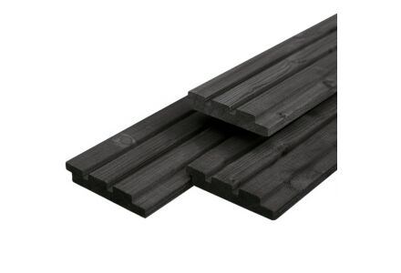 Douglas triple profiel plank zwart geïmpregneerd 1.9x13cm