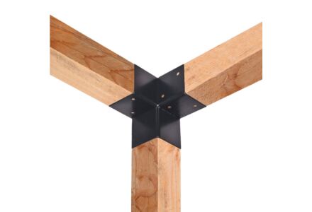 Paalverbinder zwart vierkant voor palen van 12x12cm