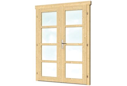 Moderne dubbele deur met ramen 142.5x190cm
