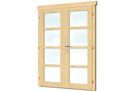 Moderne dubbele deur met ramen 142.5x190cm