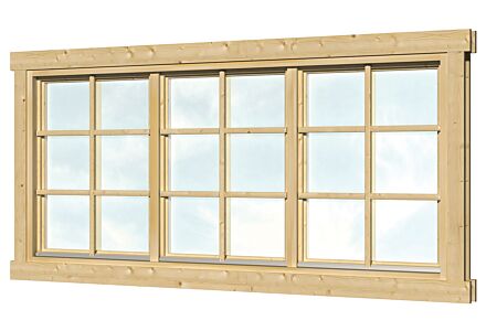 Driedelig draai kiepraam voor blokhut 212x96.6cm