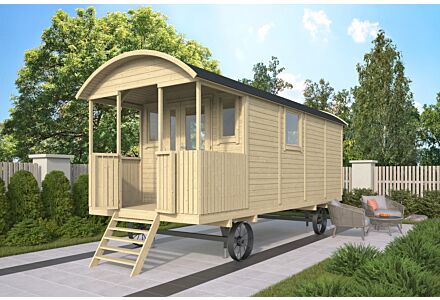 Pipowagen / Zigeunerwagen Johnny met veranda 240x600cm