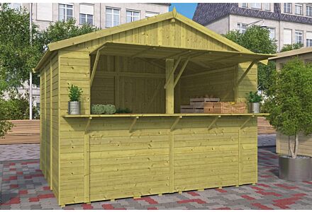 Houten Kiosk Santa geimpregneerd 300x250cm