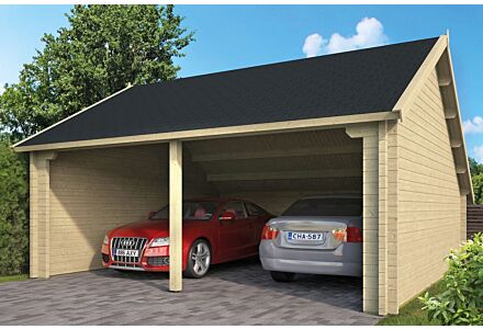 Houten kapschuur garage / carport Nysse 600x600cm Tuindeco