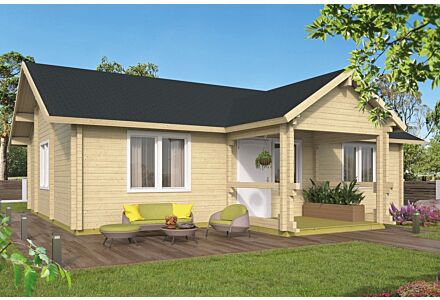 Chalet / blokhut Finn 1040x740cm + luifel 238cm