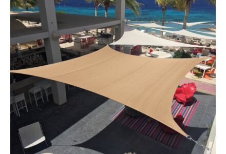 Schaduwzeil waterdicht 420x420cm zandbeige