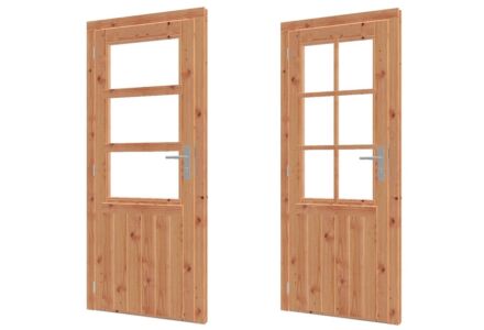 Enkele deur LD lariks douglas met glas B86.4xH200cm