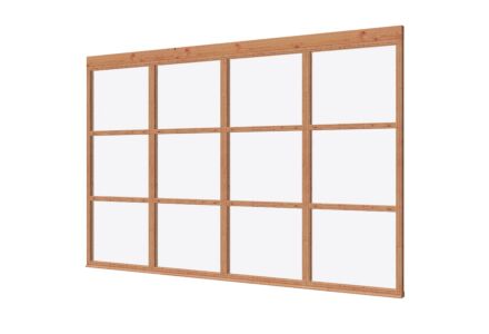 Vaste glaswand De Luxe 4 delig 348x230cm 