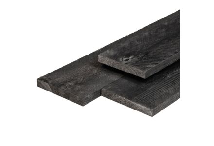 Tuinplank zwart Lariks Douglas 1.6x14cm schuttingplank