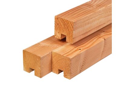 Stapelbouw schutting eindpaal Lariks Douglas 11.5x11.5x300cm