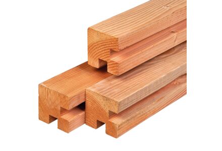 Stapelbouw schutting hoekpaal Lariks Douglas 11.5x11.5x300cm