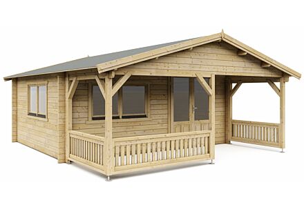 Blokhut 5x4+2 Interflex 540x440cm + veranda / luifel 200cm