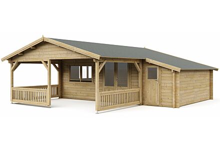 Blokhut 5x4+3Z Interflex 690x440cm + veranda / luifel 300cm