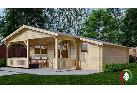 Blokhut 5x5+2Z Interflex 690x540cm + veranda / luifel 200cm