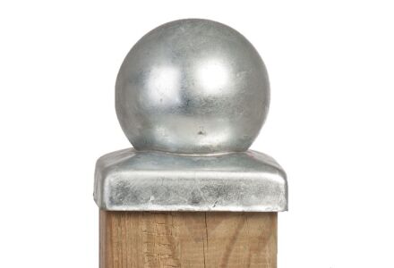 Paalornament verzinkt met bol 9.1x9.1cm