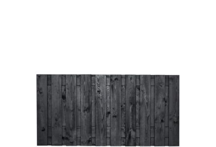 Tuinscherm Stuttgart zwart gespoten 21-planks 90x180cm