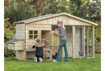 Vuren geimpregneerd kippenhok Bielefelder 302x90x180cm