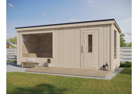 Luxe Buitensauna Carel XL 600 x 225 cm - Geïsoleerd