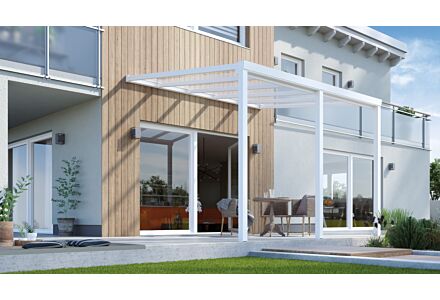 Aluminium veranda Easy Edition wit 8mm veiligheidsglas