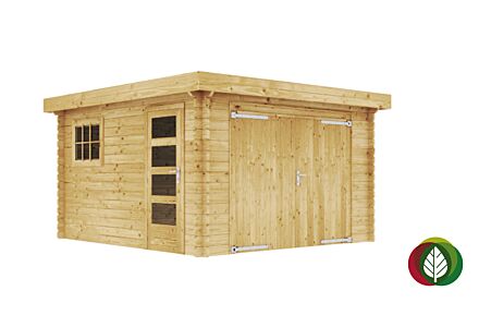 Houten garage 350 x 400 cm - Piet 45mm