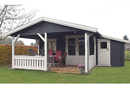Blokhut 4x5+3Z Interflex 590x540cm + veranda / luifel 300cm