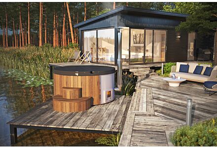 Luxe Hottub 220cm - Fiberglas binnenbak - interne kachel
