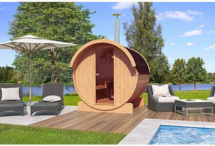 Barrelsauna 205 x 220 cm Thermowood