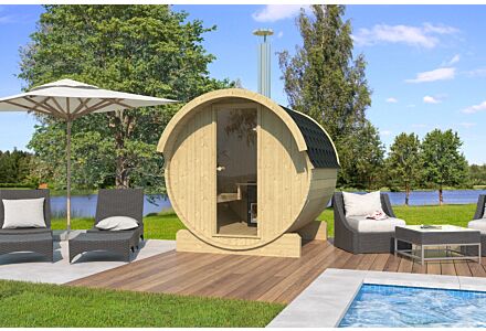 Barrelsauna 205 x 220 cm Vurenhout