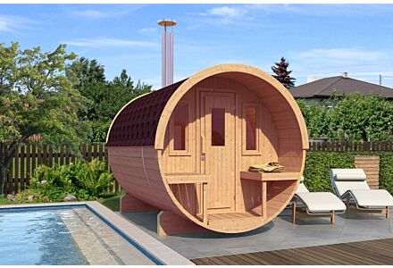 Barrelsauna 205 x 250 cm Thermowood