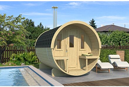 Barrelsauna 205 x 250 cm Vurenhout