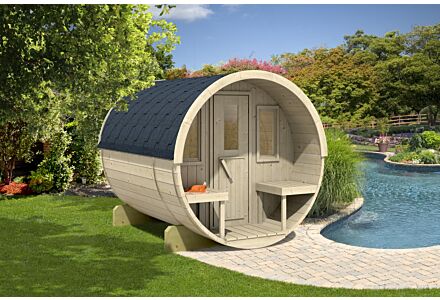 Barrelsauna 205 x 280 cm Vurenhout