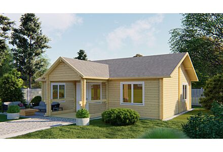 Chalet / blokhut Finn 1040x740cm + luifel 238cm