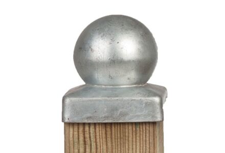 Paalornament verzinkt met bol 9.1x9.1cm